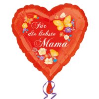 Ballon Für die liebste Mama - S/Folie - 45cm/0,02m³