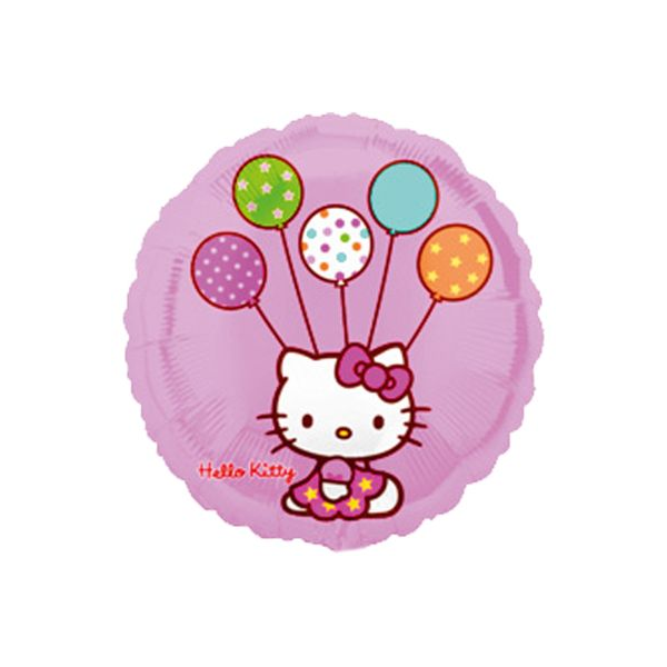 Folienballon - Motiv Hello Kitty mit Ballons - S - 45 cm...
