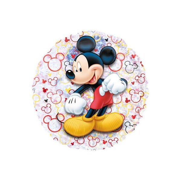 Folienballon - Motiv Mickey Maus Glitzer - S - 55 cm / 0,04 m³