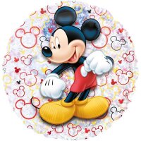 Folienballon - Motiv Mickey Maus Glitzer - S - 55 cm / 0,04 m³