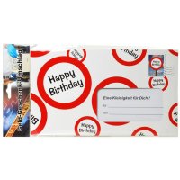 Umschlag Happy Birthday Verkehrsschild