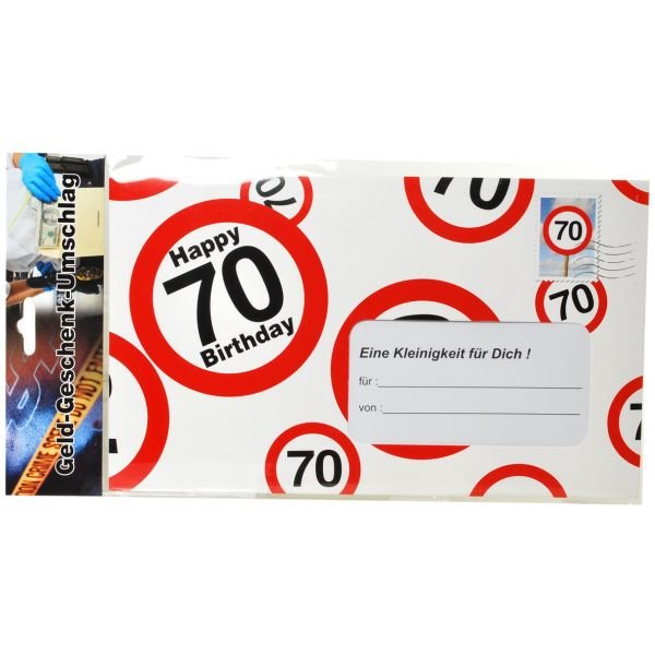 Umschlag Zahl 70 Verkehrsschild
