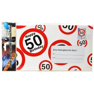 Umschlag Zahl 50 Verkehrsschild