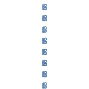 Girlande - Zahl 18 - blau, 152,4cm, (6)