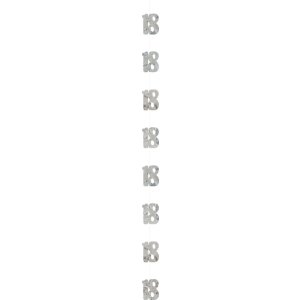 Girlande - Zahl 18 - silber, 152,4cm, (6)