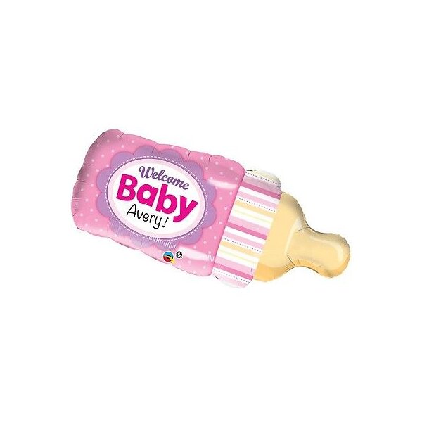 Folienballon - Figur Babyflasche rosa - XXL - 99 cm / 0,06 m³