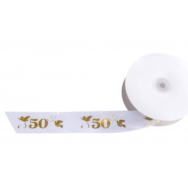 Meterware - Schleifenband Goldene 50