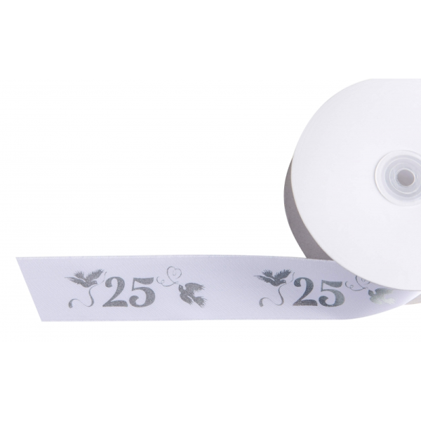 Meterware - Schleifenband Silberne 25