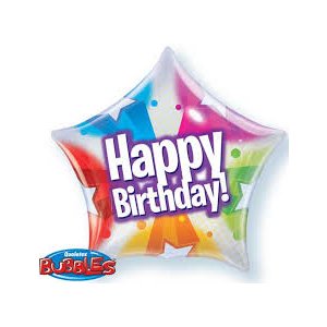 Single Bubble Ballon - Motiv Happy Birthday Party Blast -...