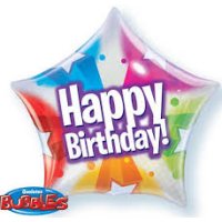 Ballon Happy Birthday Party Blast - XL/Stretchfolie/Single Bubble - 56cm/0,04m³