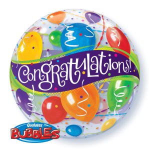 Single Bubble Ballon - Motiv Congratulations - XL -...