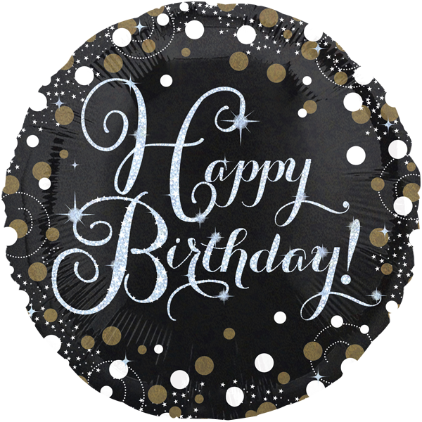 Folienballon - Motiv Happy Birthday Schwarz - Gold...