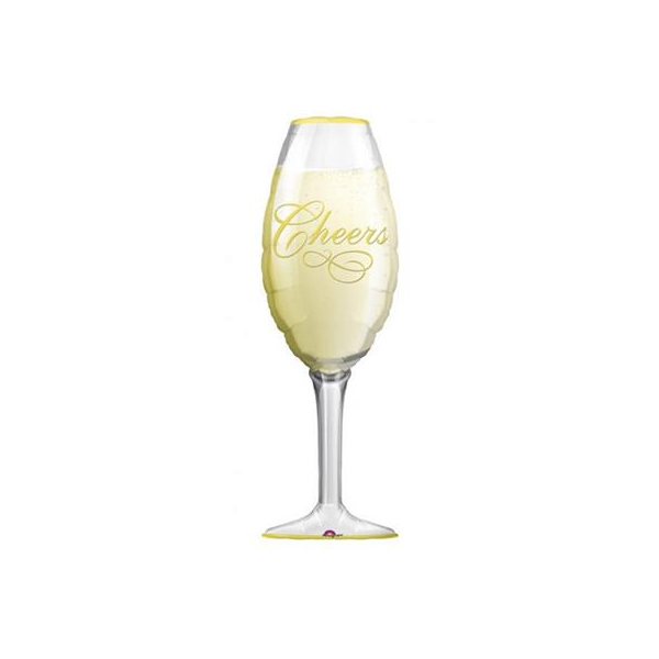 Folienballon - Figur Sektglas - XXL - 97 cm / 0,07 m³