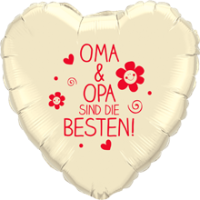 Folienballon - Motiv Oma und Opa sind die Besten - S - 45 cm / 0,02 m³