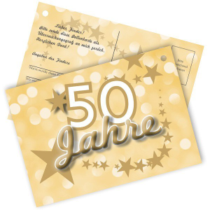 Ballonflugkarte 50 Jahre gold