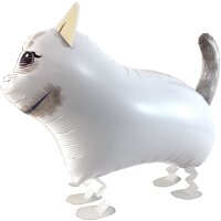 Folienballon - Airwalker Katze Weiß - S - 50 cm / 0,03 m³