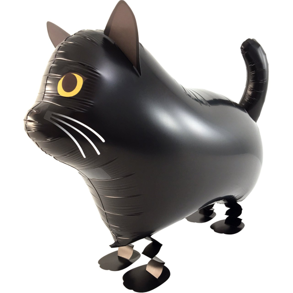 Folienballon - Airwalker Katze Schwarz - S - 50 cm / 0,04...