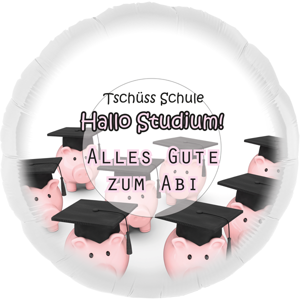 Folienballon - Motiv Tsch&uuml;ss Schule - XXL - 70 cm / 0,07 m&sup3;