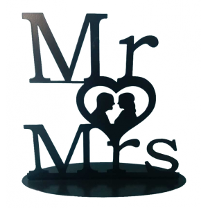 Ballongewicht - Cake Topper Mr & Mrs Metall, schwarz,...
