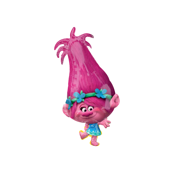 Folienballon - Figur Troll Poppy - XXL - 78 cm / 0,07 m³