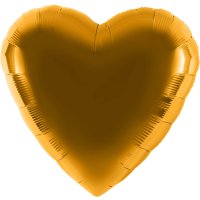Ballon Herz Gold - S/Folie - 45 cm/0,02 m³