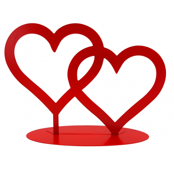 Ballongewicht - Cake Topper Doppelherz Metall rot - 18cm...