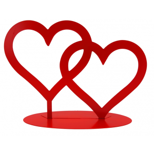 Ballongewicht - Cake Topper Doppelherz Metall rot - 18cm...