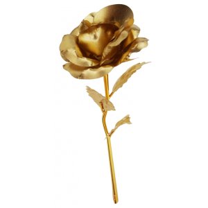 Rose mit Blattgold in Geschenk-Box ca.16cm