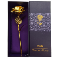 Rose mit Blattgold in Geschenk-Box ca.16cm