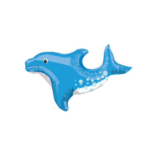 Folienballon - Figur Delfin blau - XXL - 71cm /0,07m³