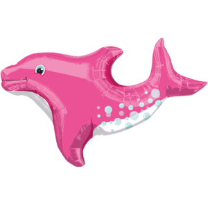 Folienballon - Figur Delfin pink - XXL - 71 cm / 0,07...