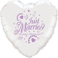 Folienballon - Motiv Just Married beige - S - 45 cm / 0,02 m&sup3;