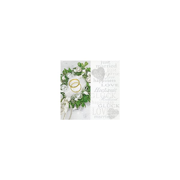 Servietten, Hochzeit - Happiness & Love - 33x33mm (20)