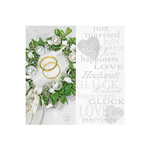 Servietten - Hochzeit Happiness & Love - 33x33mm (20)