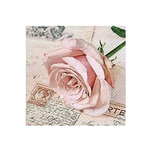 Servietten - Postcard Rose - 33x33mm (20)