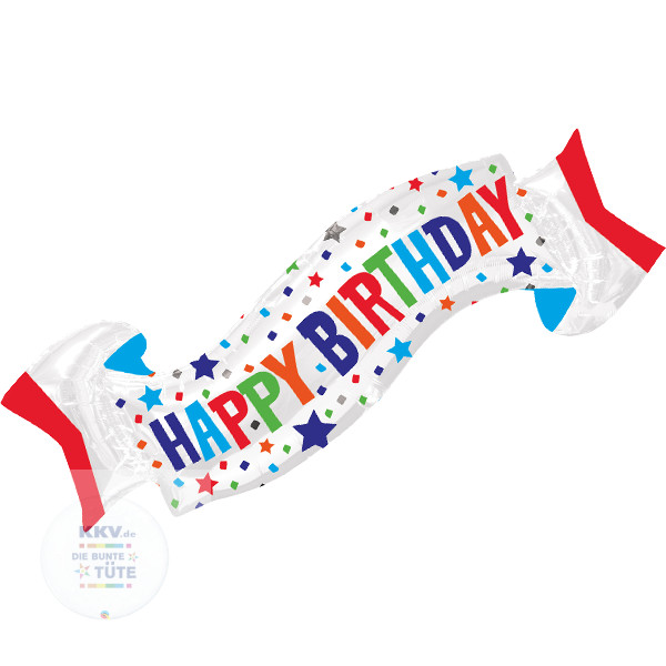 Folienballon Happy Birthday Banner Ca 101cm 0 07m Die Bunte T