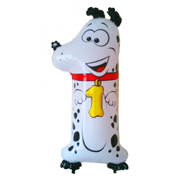 Folienballon - Zahl 1 Animaloon Dalmatiner - XXXL - 102...