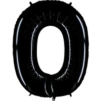 Folienballon Zahl 0 Schwarz - XXL - 86cm/0,07m³