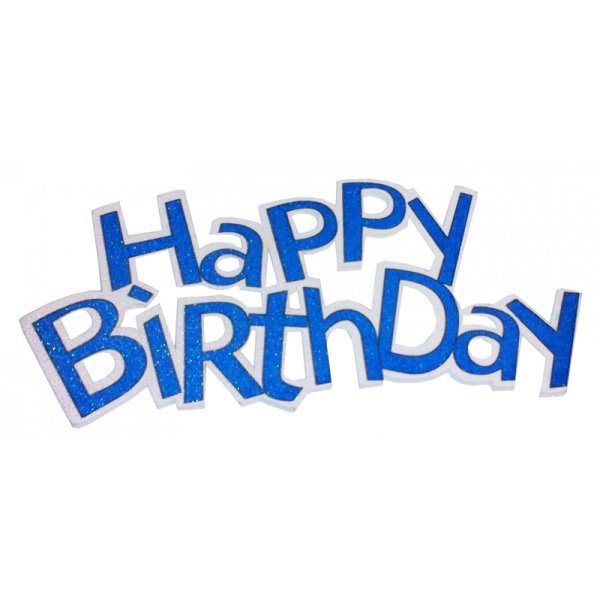 Schriftzug Happy Birthday blau