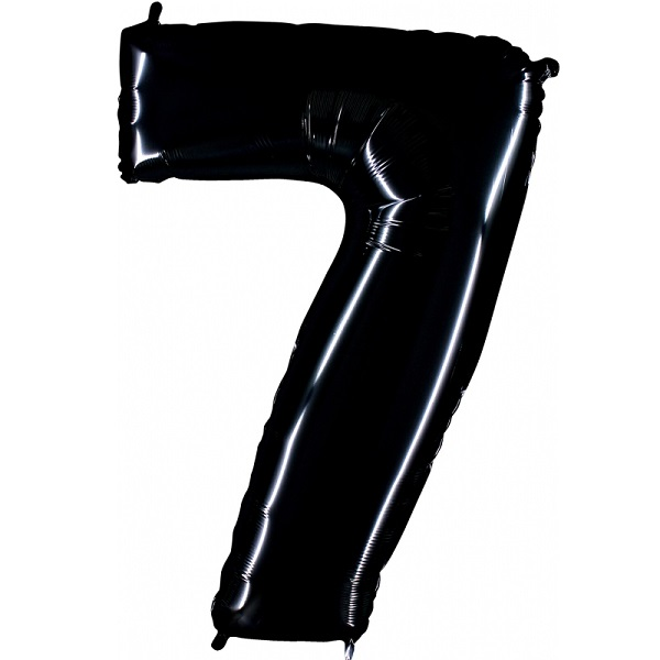 Folienballon - Zahl 7 Schwarz - XXL - 86 cm / 0,07 m³