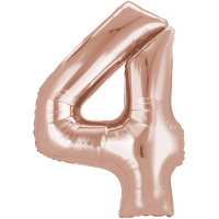 Folienballon - Zahl 4 Rosegold - XXL - 86 cm / 0,07 m³