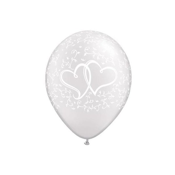 Latexballon Motiv Hearts - Perlweiss - S/Latex - 27,5cm/0,02m³