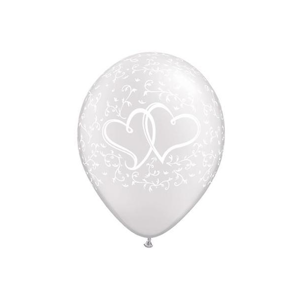 Latexballon - Motiv Hearts - Perlweiss - S - 27,5 cm /...