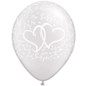 Latexballon - Motiv Hearts - Perlweiss - S - 27,5 cm /...