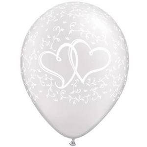 Latexballon - Motiv Hearts - Perlweiss - S - 27,5 cm /...