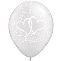 Latexballon Motiv Hearts - Perlweiss - S/Latex - 27,5cm/0,02m³