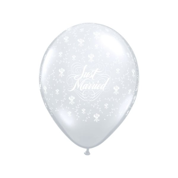Motivballon Just Married - transparent - weiße...