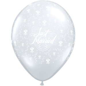 Latexballon - Motiv Just Married - transparent -...
