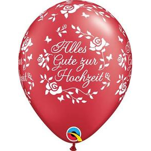 Latexballon - Motiv Alles Gute zur Hochzeit rot /...