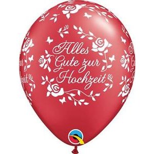 Latexballon - Motiv Alles Gute zur Hochzeit rot/weiß